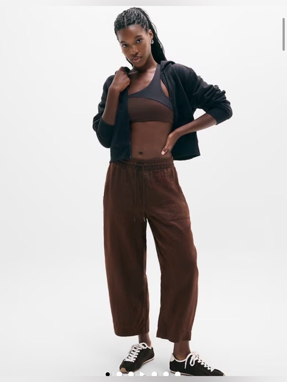 NWOT Athleta Retreat Linen Easy Barrel Woodland Crop Sz M/P (#844602)